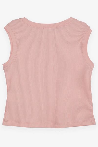 Breeze Girl's Crop T-Shirt with Chain Accessories 9-14 Years, Salmon
