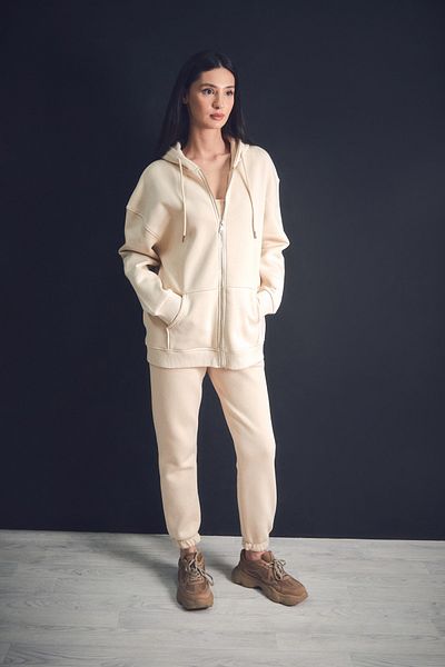Fulla Moda Φούτερ με κουκούλα με φερμουάρ 3 κλωστών