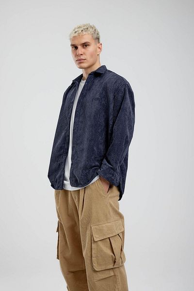 NOMARC Μπλε Oversize Corduroy πουκάμισο
