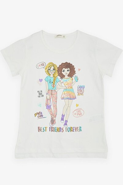 Breeze Girl's T-Shirt Friendship Themed 8-12 Years, Ecru