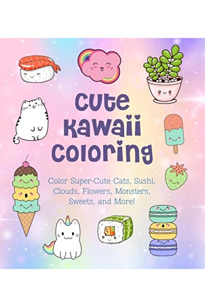 Chartwell Books تلوين كاواي لطيف: تلوين القطط اللطيفة للغاية، والسوشي، والسحب...