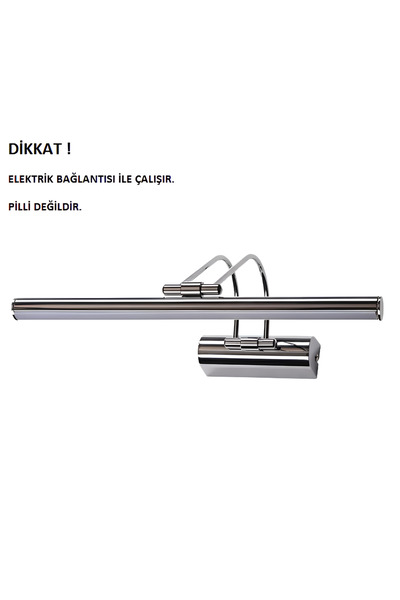 DNC LIGHTING 35 Cm Krom Kasa Beyaz Işık Pilli Değildir Elektrikli Banyo Ayna Tablo Aydınlatma Flüt Kuğu Led Aplik