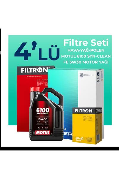 Otto Filter Filtron Ford Courier 1.5 Dizel Filtre Bakım Seti Motul Motor Yağlı (2014-2019) 4 Lü