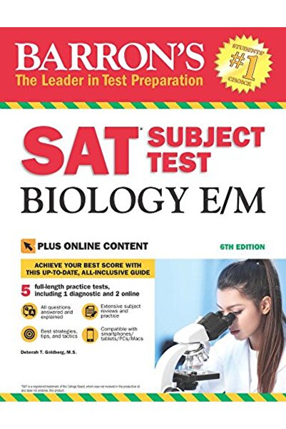 Barron's Educational Series اختبار SAT Subject Biology E/M مع الاختبارات عبر ...