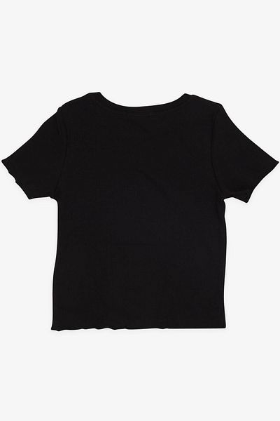 Breeze Tricou Fetă Crop Text Printed 8-14 Ani, Negru