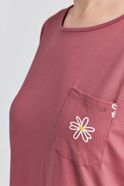 Ecrou Γυναικείο Σετ Πιτζάμα Παντελόνι Πούδρα Καρδιά Τσέπης Μακρυμάνικο