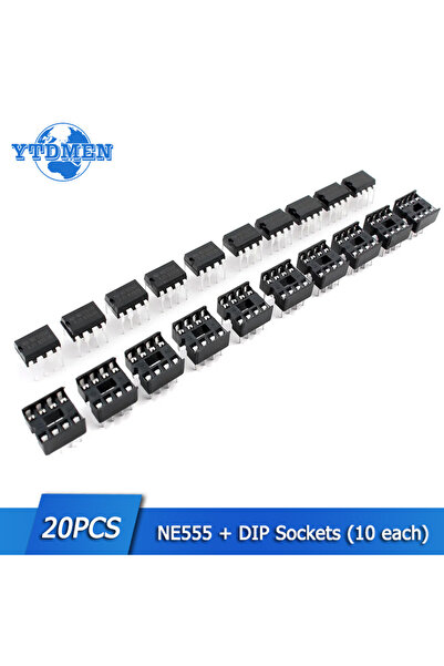 YTDMEN 20PCS Timer Programming Oscillator Chip NE555 NE555P IC 555 & 8 Pin DI...
