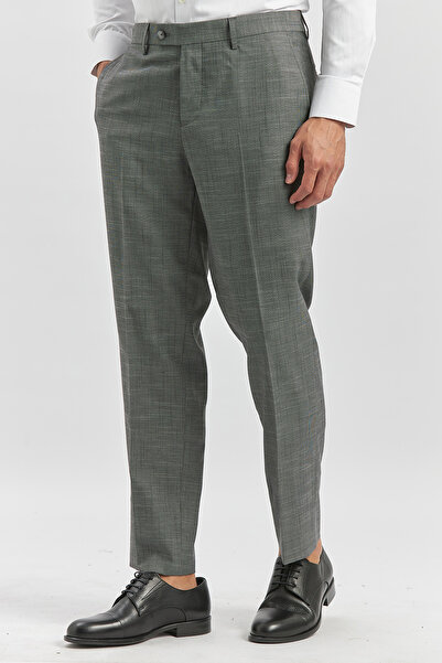 İmza Smoked Self Patterned Cloth Leg Comfort Fit Classic Trousers 1003240163