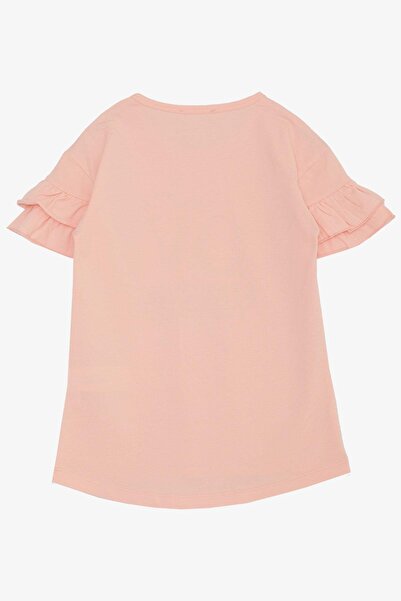 Breeze T-Shirt για κορίτσια με θέμα την αγάπη με γκλίτερ τυπωμένο κείμενο 6-12 ετών, σολομός