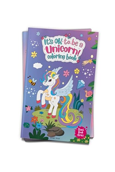 Wonder House Books كتاب تلوين "لا بأس أن تكون وحيد القرن" - سلسلة كتب عملاقة:...