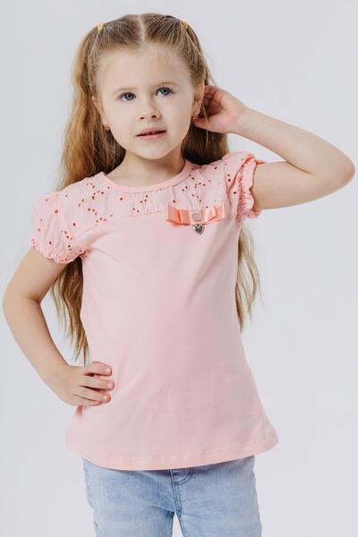 Breeze T-Shirt για κορίτσια με κορδόνια και αξεσουάρ 5-10 ετών, σολομός