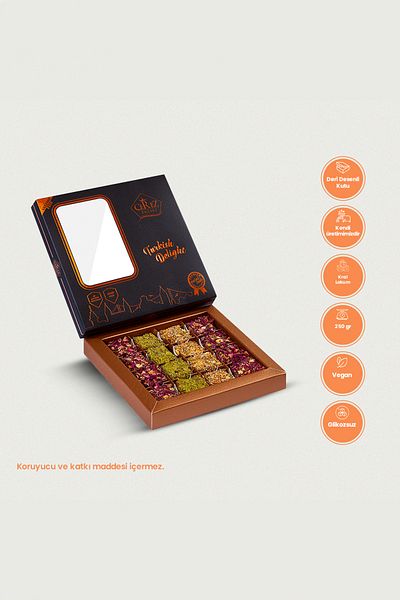 Çerez Pazarı 250g Mixed Specialty King Turkish Delight - in Leather Box, Pistachio