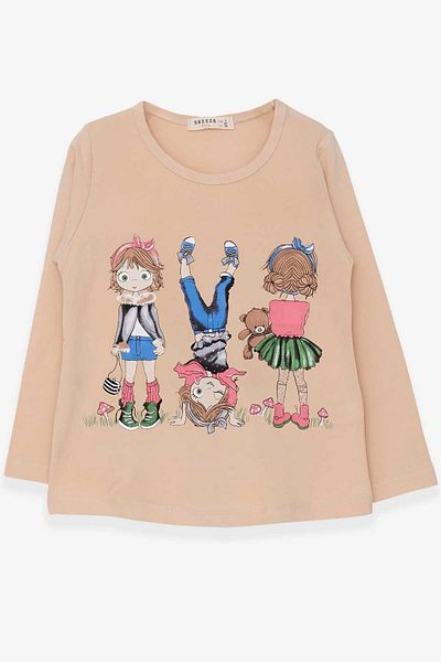 Breeze Girl's Long Sleeve T-Shirt Girl Printed 3-8 Years, Cream