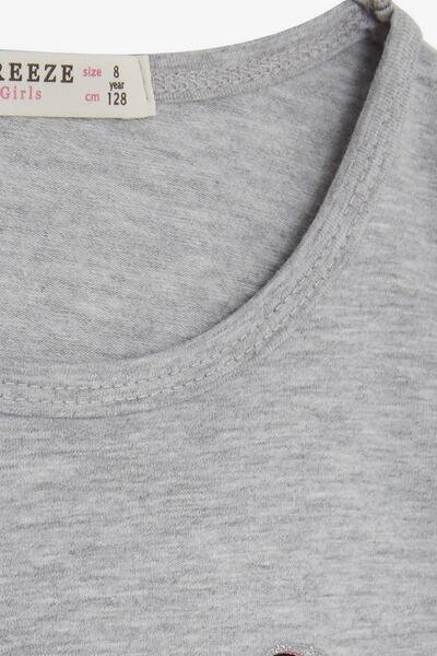Breeze Μακρυμάνικο μπλουζάκι για κορίτσια Κοριτσίστικη εμφάνιση 4-9 ετών, Grey Melange