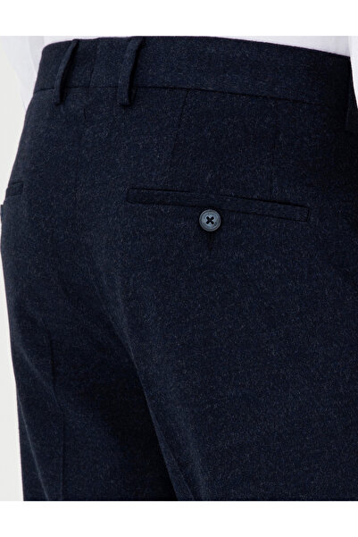 Pierre Cardin Dokuma Antrasit Slim Fit Kaşe Kumaş  Lacivert Pantolon