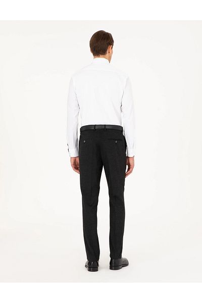 Pierre Cardin Παντελόνι με υφαντό Anthracite Slim Fit υφασμάτινο Navy Blue