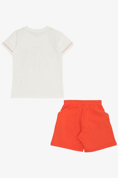 Breeze Boy's Shorts Set Cheerful Animal Printed Pocket 1.5-5 Years Old, Ecru