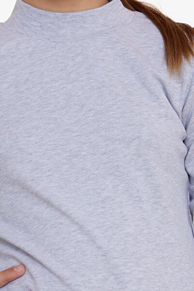 Breeze Μακρυμάνικο μπλουζάκι για κορίτσια Basic 9-12 ετών, Grey Melange