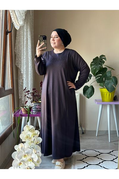 TDYtrendy Giyim Φόρεμα Anne Çelik Κρύο Πετρώδες Λικρά Μεγάλο Μέγεθος