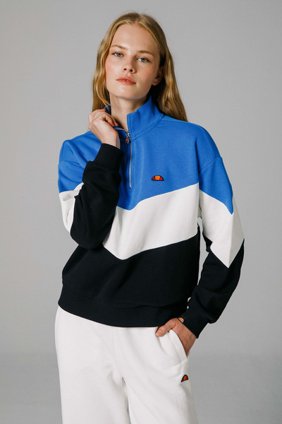 Ellesse Cotton Blend Regular Fit Half Zip Stand Collar Sweat Sweat Ef176