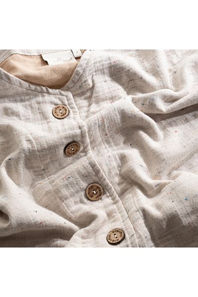 Ecocotton Γυναικείο σετ πιτζάμες μπεζ σορτς Alinda - 100% οργανικό βαμβάκι μουσελίνα