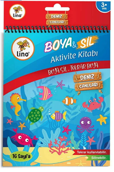 Lino Boya Ve Sil Aktivite Boyama Kitabı - Deniz Canlıları