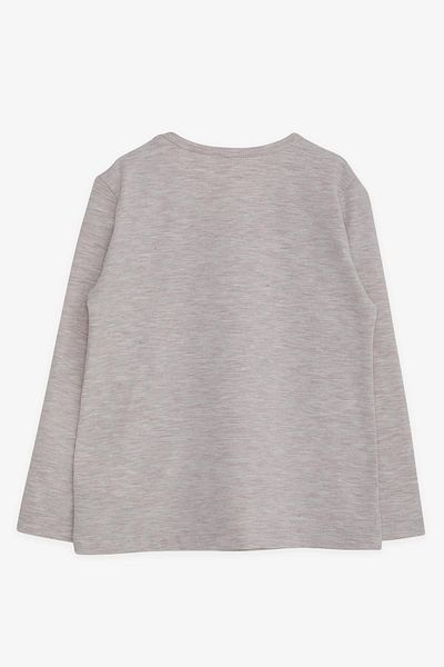 Breeze Girl's Long Sleeve T-Shirt, Cute Moonshine Printed, Age 2-6, Beige Melange