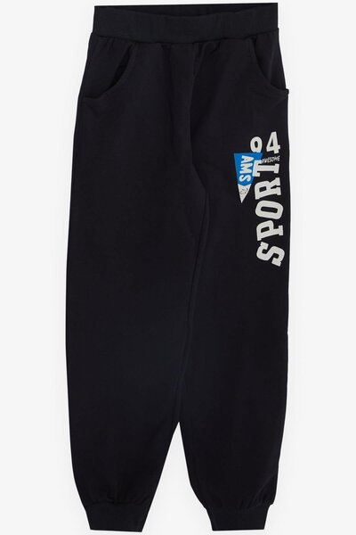 Breeze Σετ φόρμες για αγόρια με κουκούλα τυπωμένο κείμενο ηλικίας 5-10 ετών, Saxe Blue