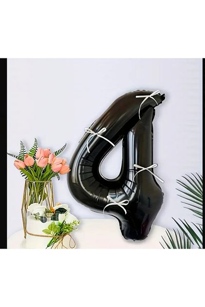 Partifabrik Black Bow Number Balloon - Age Options