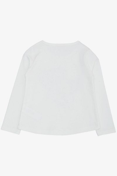 Breeze Μακρυμάνικο μπλουζάκι για κορίτσια Houndstooth πουά με στάμπα καρδιάς 3-8 ετών, εκρού
