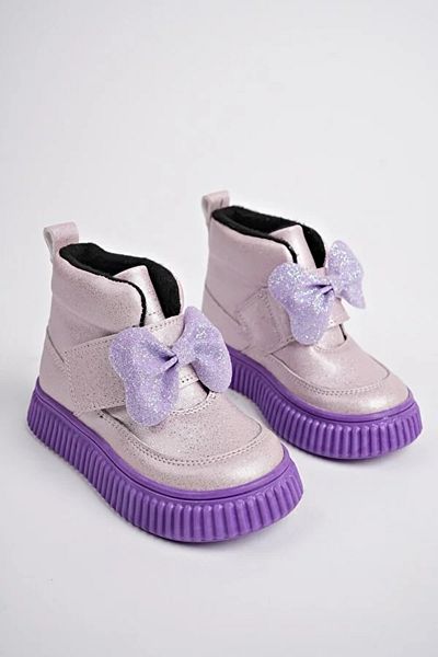 BEYAZ (ARZEN) Mini Thermo Αντιολισθητική Βάση Velcro με παπιγιόν Καθημερινή Παιδική Άνετη Πούδρα Μπότας