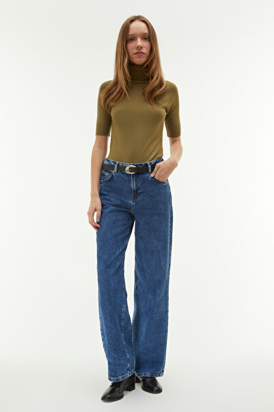 Mudo Fishing Neck Short Sleeve Knitting Sweater