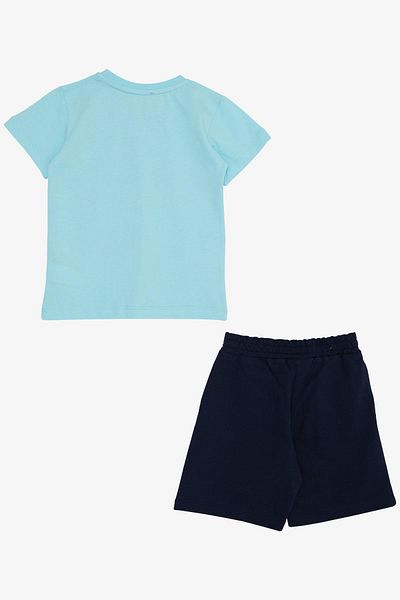 Breeze Boys' Shorts Set Crazy Dinosaur Printed 1.5-5 Years Old, Light Blue