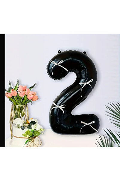 Partifabrik Black Bow Number Balloon - Age Options