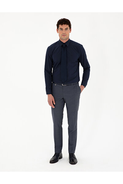 Pierre Cardin Dokuma Suit Parlak Kumaş KOYU MAVİ Pantolon
