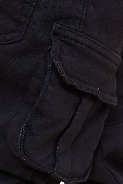 Breeze Girls & Boys Erkek Çocuk Pantolon Kargo Cepli Beli Lastikli 3-7 Yaş, Siyah