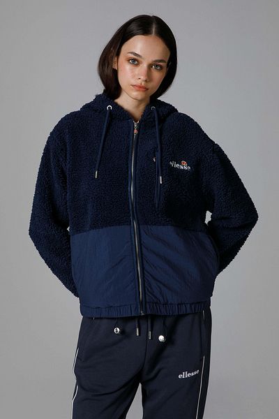Ellesse Plyšový kabát s kapucí s kapucí s měkkou texturou Ef181