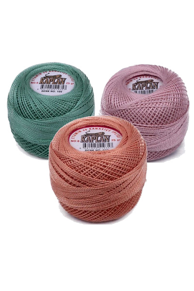 Marsilyan 3 قطع تيجر إيتامين وخيط غرز متقاطعة رقم 8 كود/لون: 109 - 202 - 922 - ريل