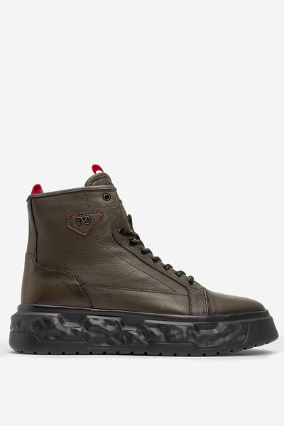 MARCOMEN Ανδρικές μπότες casual με χοντρή σόλα - Real Leather MC 20268 KHAKI