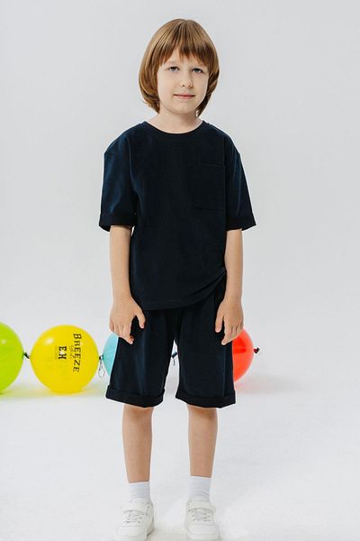 Breeze 3-7 Years Boy's Shorts Set - Pocketed, Navy Blue