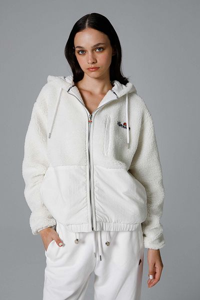 Ellesse Plyšový kabát s kapucí s kapucí s měkkou texturou Ef181