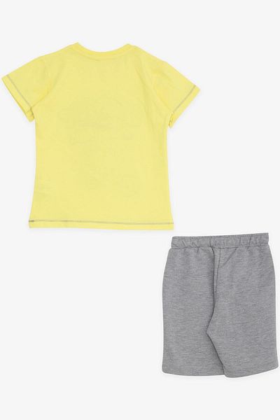 Breeze 1-4 Years Old Boy Set - Skateboarder Puppy Printed, Yellow