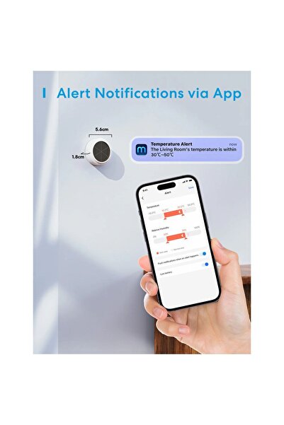 MEROSS Akıllı Sıcaklık Ve Nem Sensörü Ms100f (SADECE HUB ILE ÇALIŞIR)