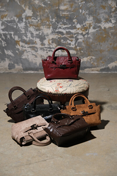 Çantacımstore Коричнева жіноча міні-сумка з перехресними ременями та пряжкою