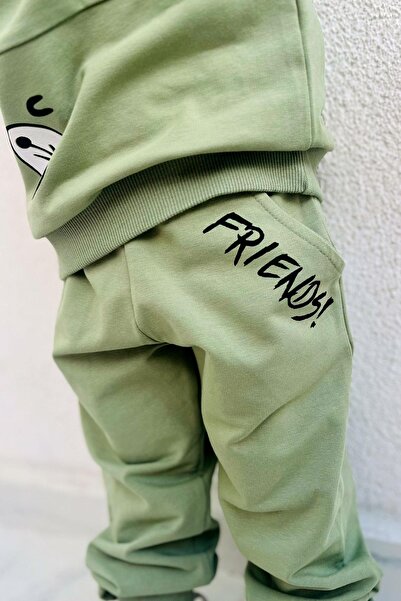 Breeze 1-4 Years Boy's Tracksuit Set - Animal Print, Movable Ears, Mint Green