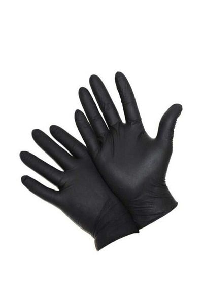 Has-Pet Black Nitrile-Pudrasiz Examination Glove Size m 100 Pcs