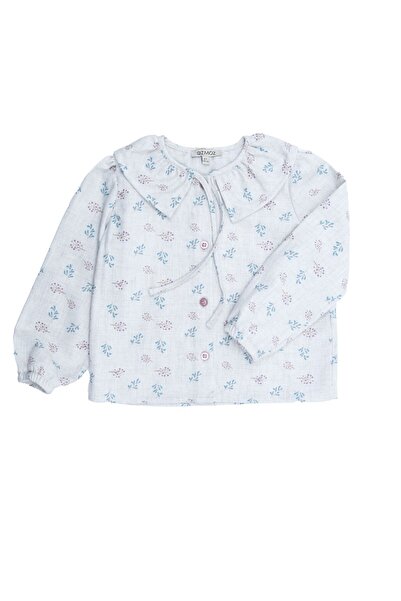 Ozmoz By Mukadder Özden Printed Winter Little Girl's Blouse