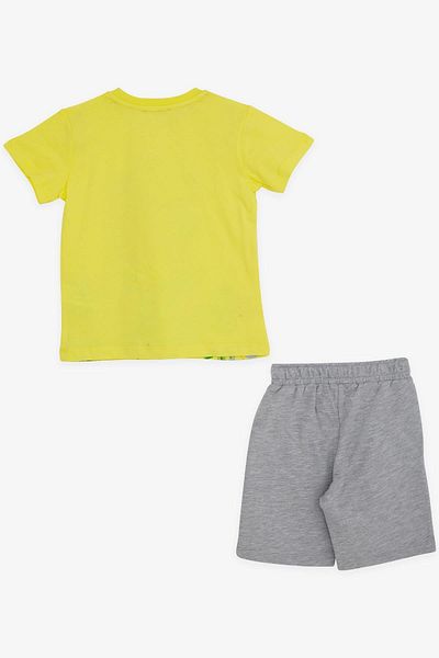 Breeze Boy's Shorts Set Camper Crocodile Printed 2-6 Years, Neon Yellow