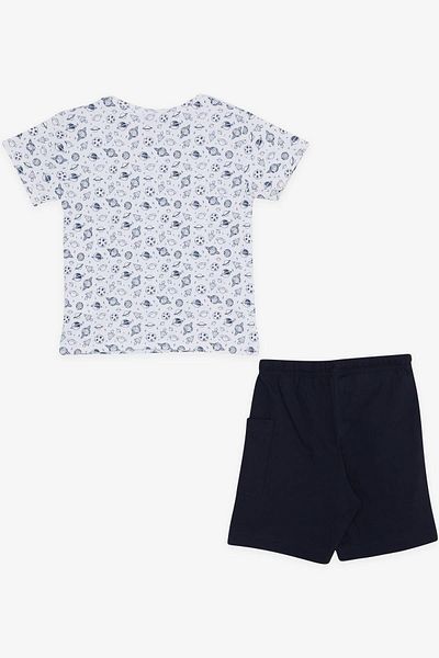 Macawi 1.5-5 Years Boy's Shorts Set - Space Themed, Ecru