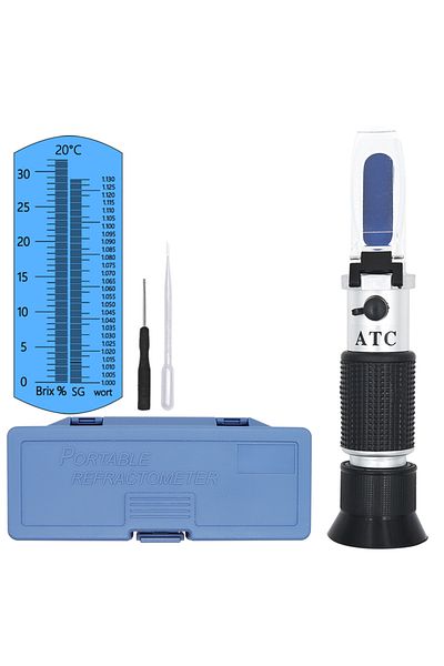 JUANJUAN With Box Beer Refractometer Wort Wine Brewing Dual Scale - Specific Gravity Hydrometer 1.000-1.130 B